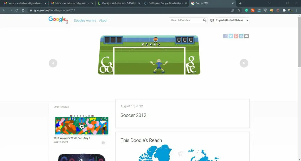 Google Doodle Soccer Google Doodle Game