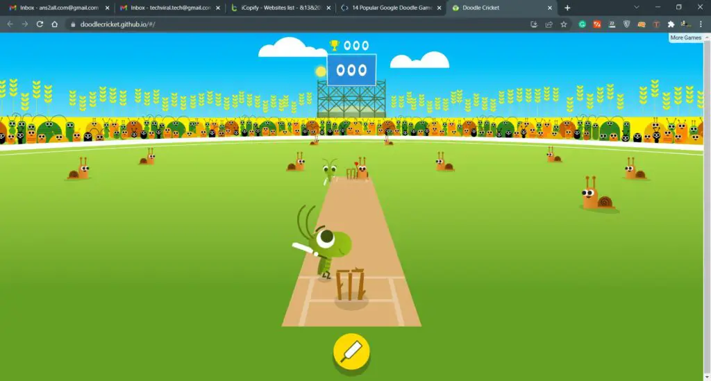 Cricket Google Doodle Game