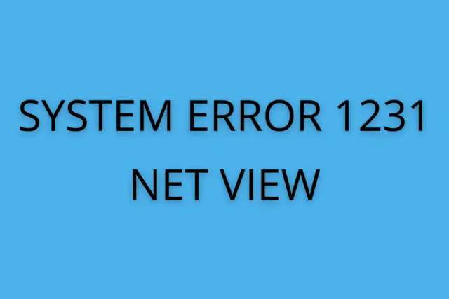 System error 1231 net view