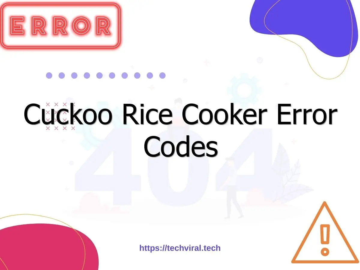 cuckoo rice cooker error codes 2 7165