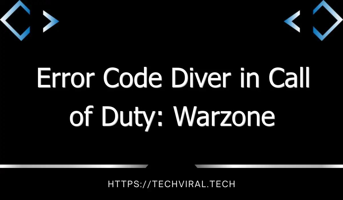 error code diver in call of duty warzone 8335