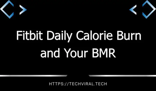 fitbit daily calorie burn and your bmr 7819