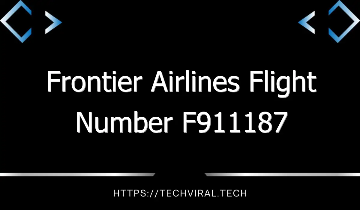 frontier airlines flight number f911187 7687