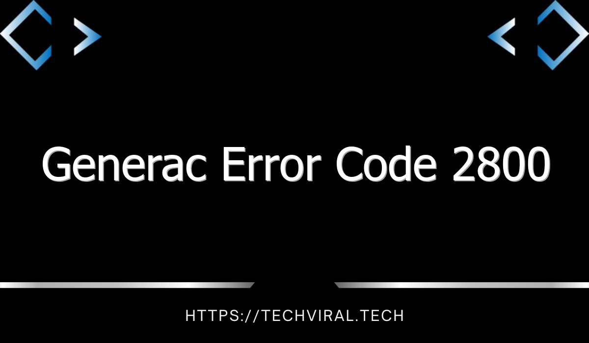 generac error code 2800 8415