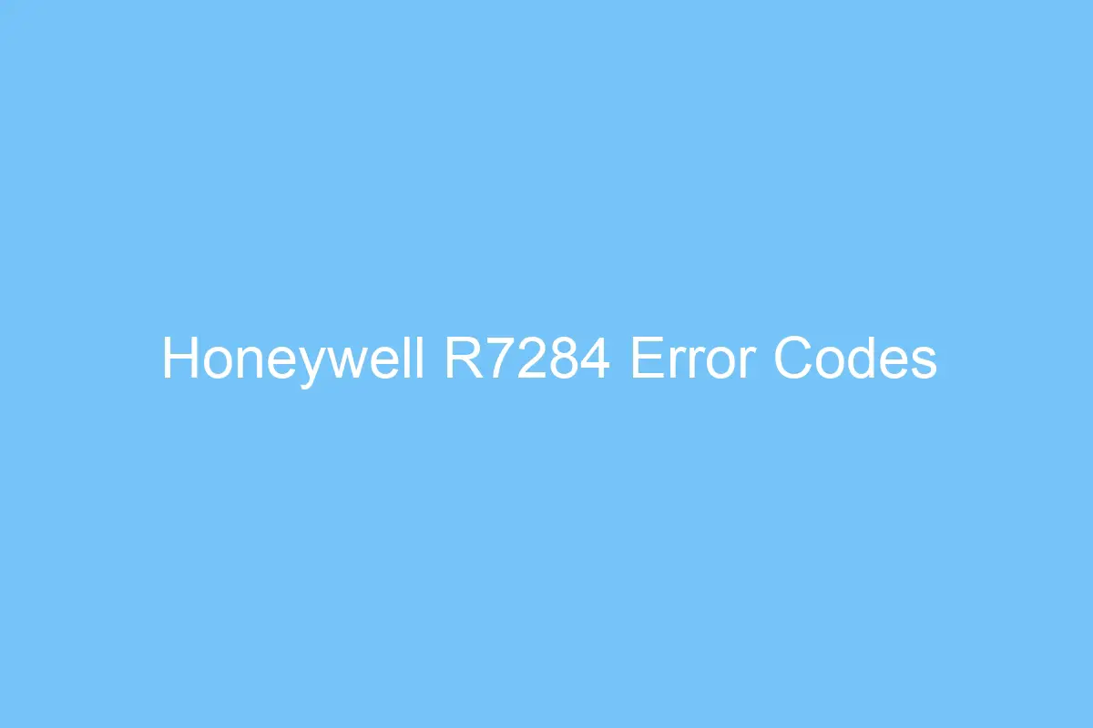 honeywell r7284 error codes 5664