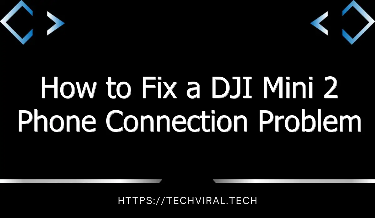 how to fix a dji mini 2 phone connection problem 7833