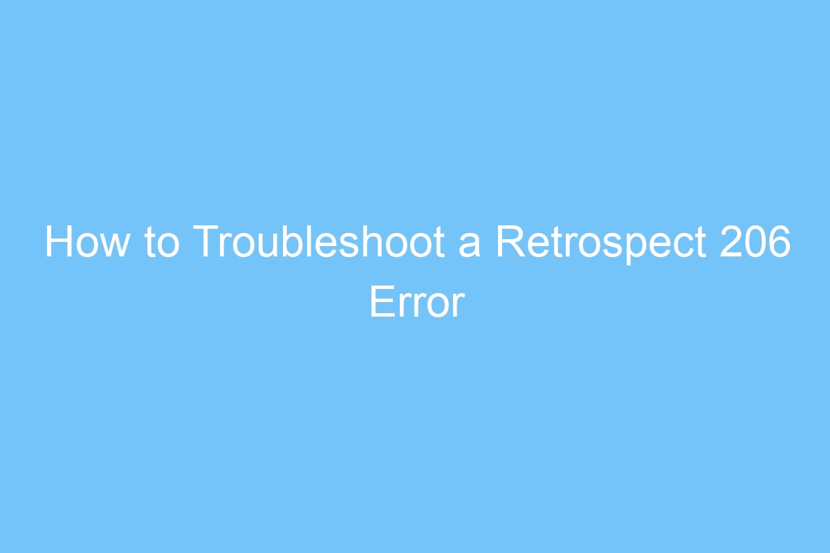 how to troubleshoot a retrospect 206 error 6285