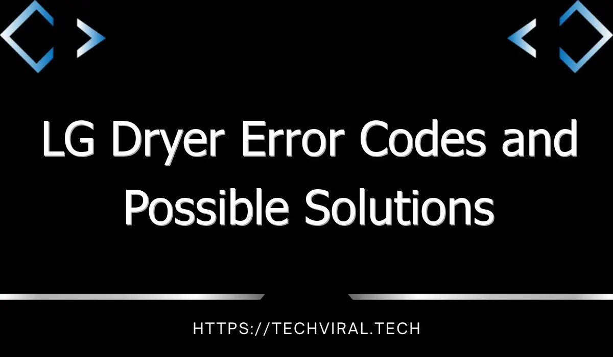 lg dryer error codes and possible solutions 8419
