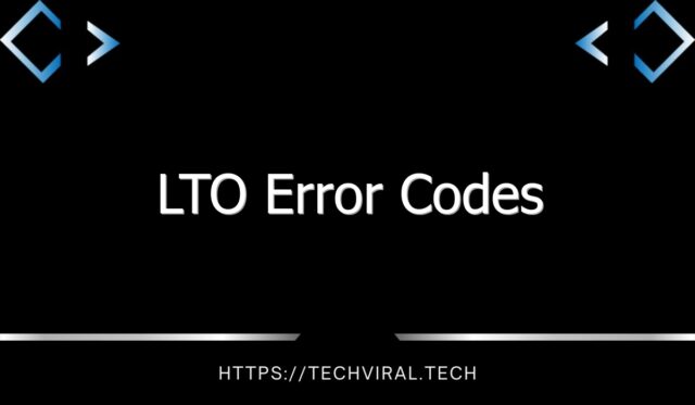 lto error codes 8339