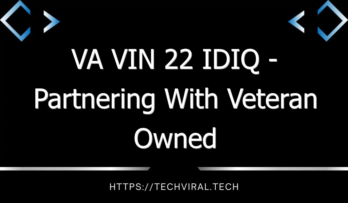 va vin 22 idiq partnering with veteran owned small businesses 7481