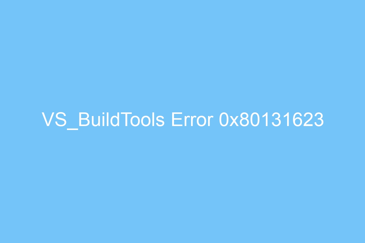 vs buildtools error 0x80131623 3830