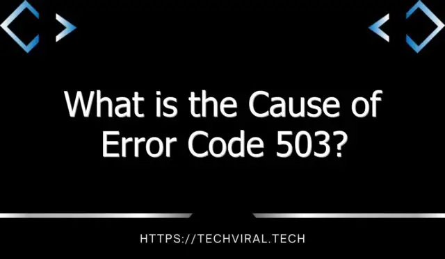 what is the cause of error code 503 8197