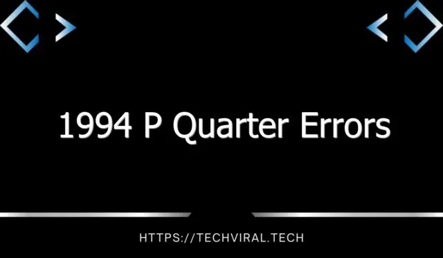 1994 p quarter errors 10582