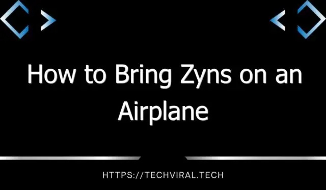 how to bring zyns on an airplane 9870