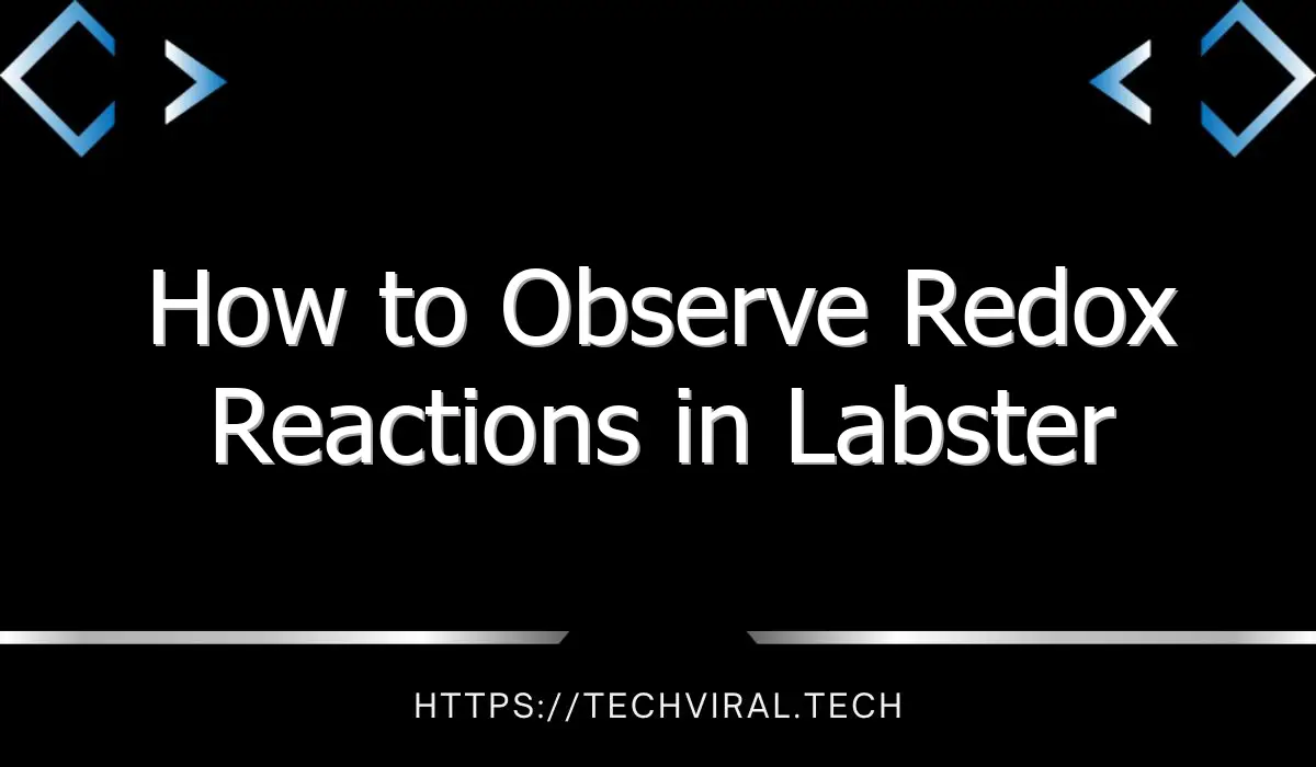how to observe redox reactions in labster 9937
