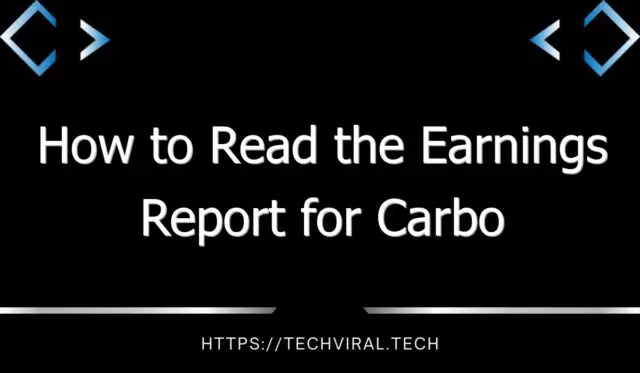 how to read the earnings report for carbo ceramics crr before its released 11307