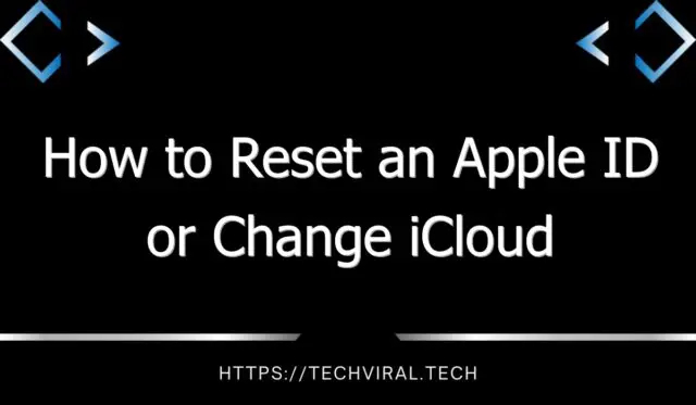how to reset an apple id or change icloud password on mac 9803