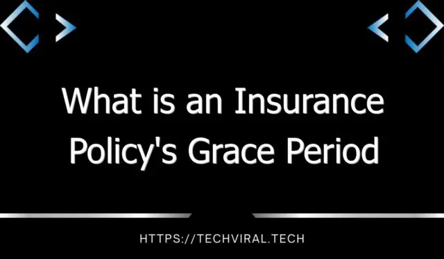 what is an insurance policys grace period quizlet 10008