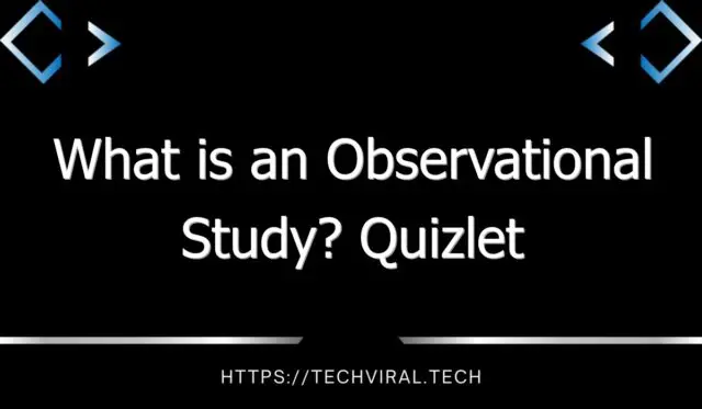 what is an observational study quizlet 10016