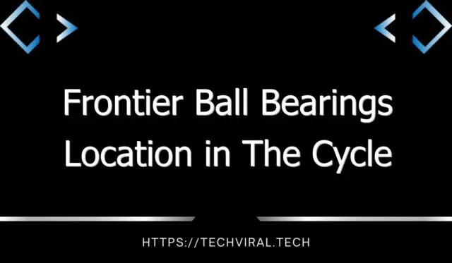 frontier ball bearings location in the cycle frontier 13662