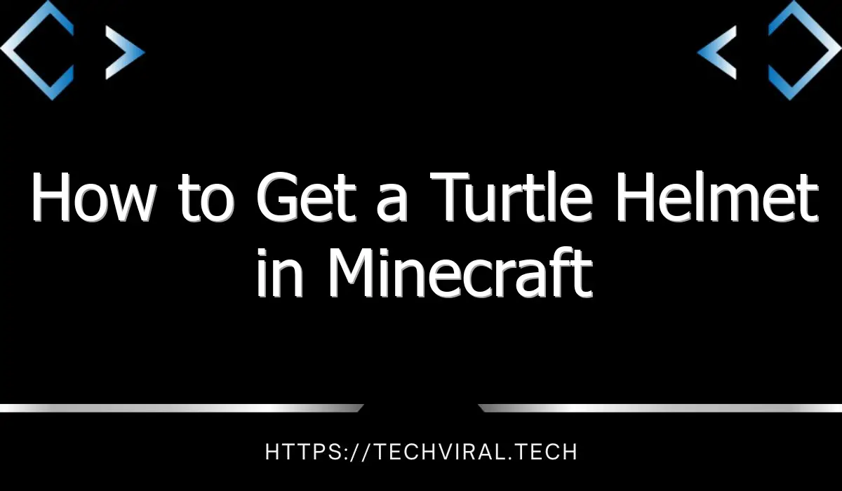how to get a turtle helmet in minecraft 13392