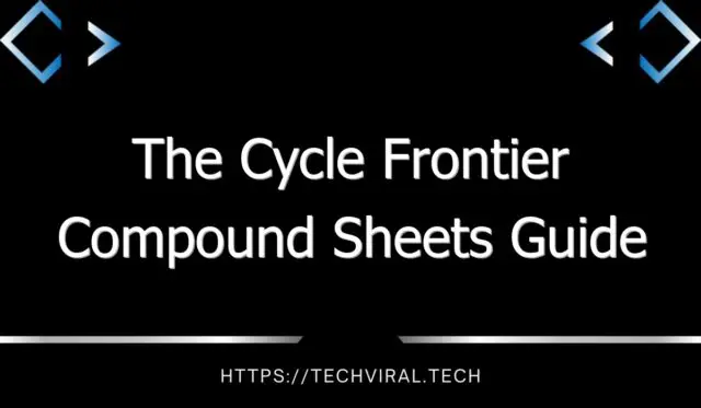 the cycle frontier compound sheets guide 13728