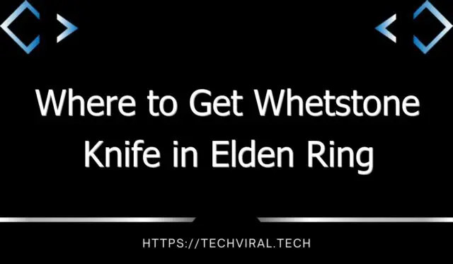 where to get whetstone knife in elden ring 13126