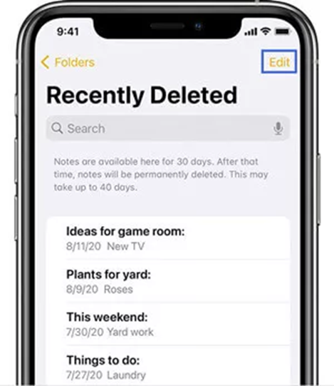 Recover Notes on iPhone